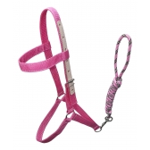 Cabresto Em Fita De Nylon Para Equinos - Rosa